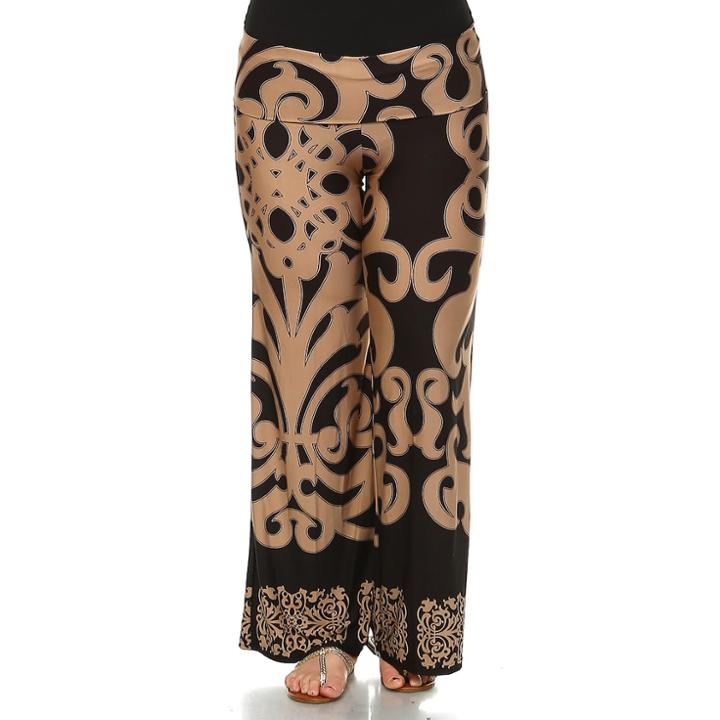 Plus Size White Mark Solid Palazzo Pants, Women's, Size: 2xl, Black Brown