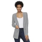 Juniors' So&reg; Open Long Sleeve Cardigan, Girl's, Size: Xs, Med Grey