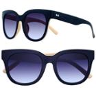 Lc Lauren Conrad 51mm Strip Round Gradient Sunglasses, Black