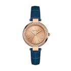 Caravelle New York By Bulova Women's Crystal Leather Watch - 44l178, Blue