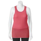 So, Juniors' Plus Size &reg; High Neck Slub Tank Top, Girl's, Size: 3xl, Brt Pink