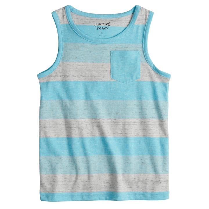 Boys 4-10 Jumping Beans&reg; Striped Pocket Tank Top, Size: 8, Dark Blue