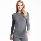 Plus Size Cuddl Duds Softwear Crewneck Top, Women's, Size: 2xl, Grey (charcoal)