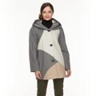 Women's Gallery Hooded Colorblock Wool Blend Peacoat, Size: Small, Multicolor