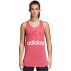 Women's Adidas Essential Linear Logo Tank, Size: Large, Brt Pink