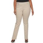 Plus Size Napa Valley Slimming Solution Straight-leg Dress Pants, Women's, Size: 24 W, Dark Brown