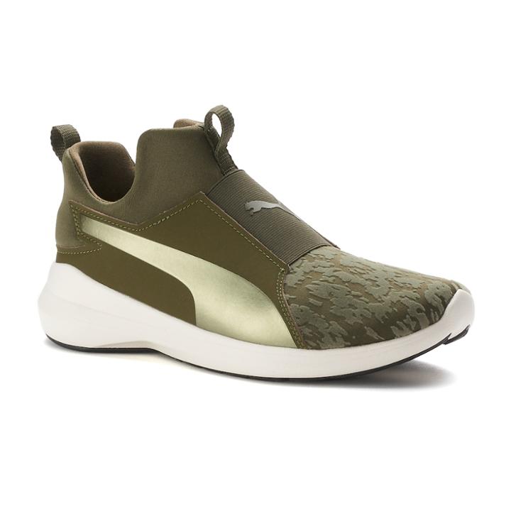 Puma Rebel Mid Velvet Rope Women's Sneakers, Size: 7.5, Green