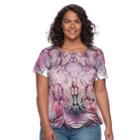 Plus Size World Unity Print Sublimation Tee, Women's, Size: 3xl, Purple Oth