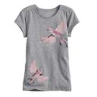 Girls 4-12 Sonoma Goods For Life&trade; Shirred-shoulder Graphic Tee, Size: 8, Light Grey