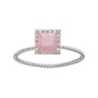 Lc Lauren Conrad Pink Cubic Zirconia Square Twisted Ring, Women's, Size: 7.50