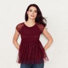 Women's Lc Lauren Conrad Tulle Babydoll Top, Size: Xxl, Red