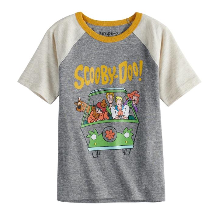 Boys 4-10 Jumping Beans&reg; Retro Scooby-doo Mystery Machine Van Raglan Graphic Tee, Size: 10, Dark Grey
