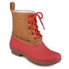 Journee Collection Matilda Girls' Water Resistant Winter Duck Boots, Size: 11, Red