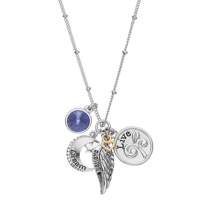 Charming Inspirations Dream Believe Live Charm Necklace, Women's, Purple