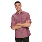 Men's Rock & Republic Dobby Button-down Shirt, Size: Small, Med Red