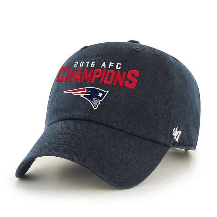 Adult '47 Brand New England Patriots 2016 Afc Champions Clean Up Adjustable Cap, Blue (navy)