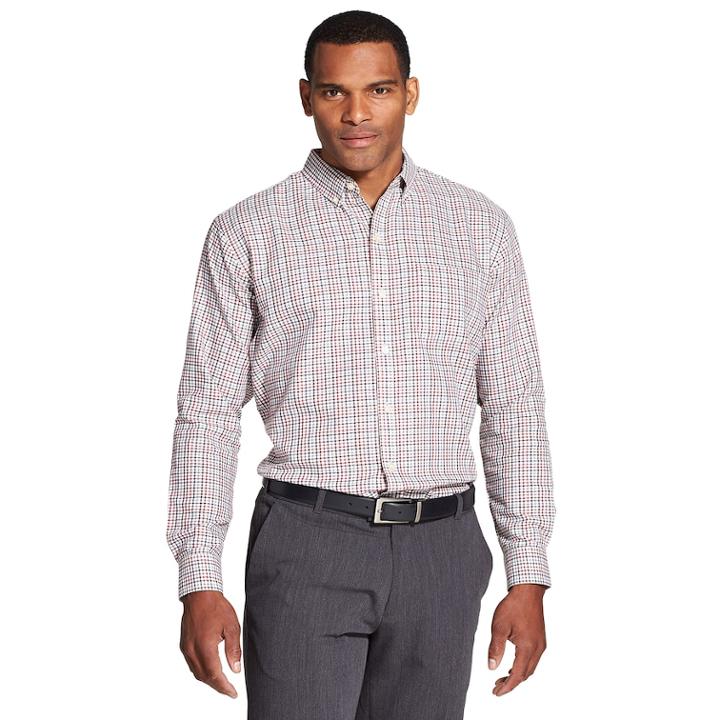 Men's Van Heusen Flex Classic-fit Non-iron Stretch Button-down Shirt, Size: Small, Brt Pink