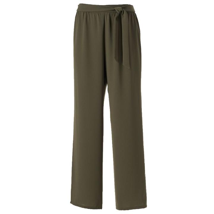 Women's Studio 253 Crepe Palazzo Pants, Size: Large, Med Green