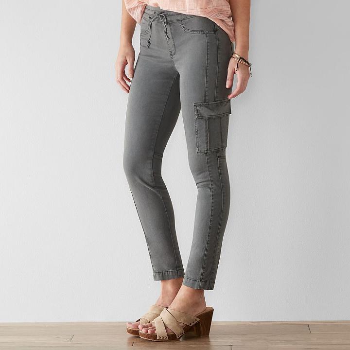 Women's Sonoma Goods For Life™ Pull-on Utility Pants, Size: 2, Grey