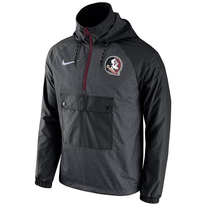 Men's Nike Florida State Seminoles Anorak Pullover Jacket, Size: Medium, Grey (charcoal)