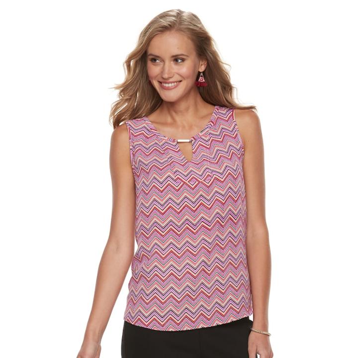 Women's Dana Buchman Metal Accent Sleeveless Top, Size: Xl, Red