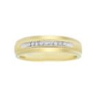 Men's 10k Gold 1/10 Carat T.w. Diamond Groove Ring, White