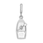 Laura Ashley Nautical Collection Sterling Silver Rowboat Charm, Women's, Grey