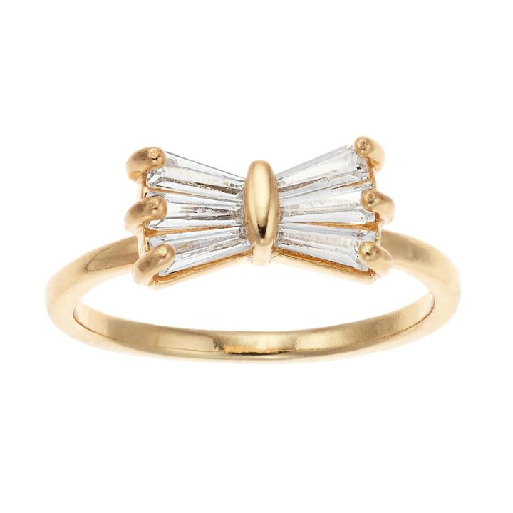 Lc Lauren Conrad Cubic Zirconia Bow Midi Ring, Women's, Size: 3, Gold