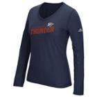 Women's Adidas Oklahoma City Thunder Stacked Tee, Size: Large, Blue (navy)