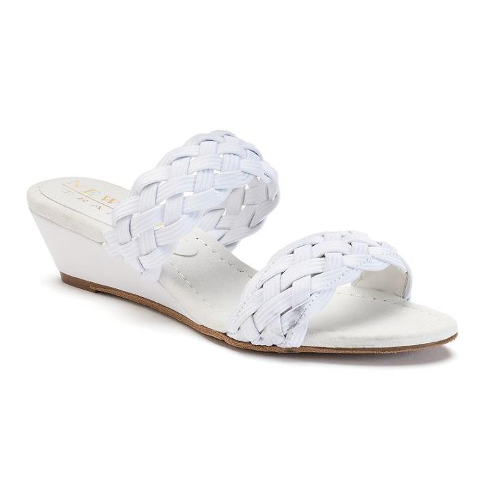 New York Transit Advanced Idea Women's Wedge Sandals, Size: 7 Wide, White