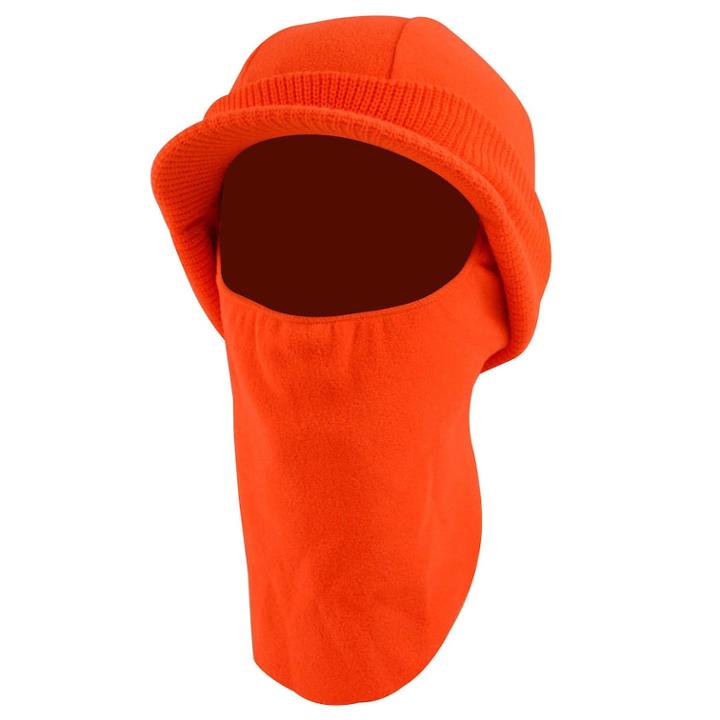 Quietwear Fleece Hunting Hat With Visor & Face Guard - Men, Orange