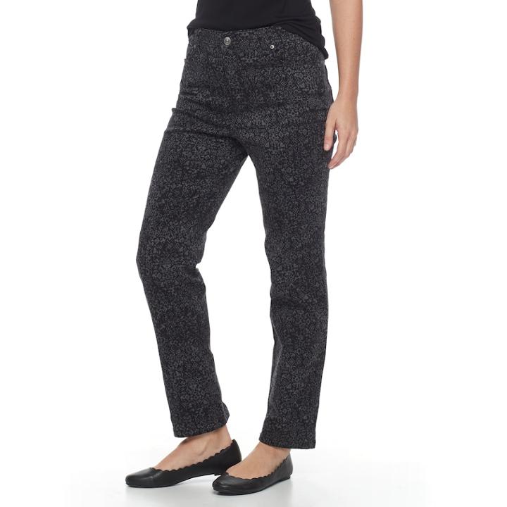 Petite Gloria Vanderbilt Amanda Classic Tapered Jeans, Women's, Size: 8 Petite, Black