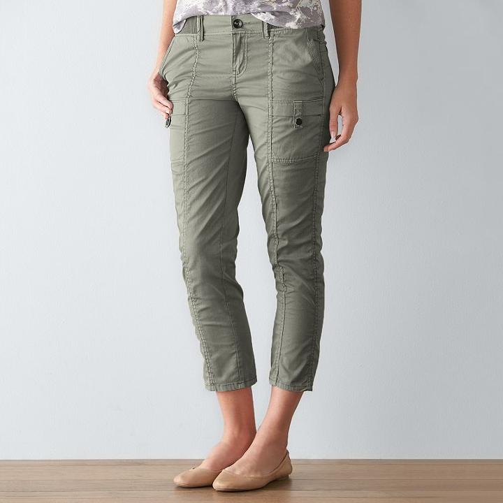 Women's Sonoma Goods For Life&trade; Comfort Waist Capris, Size: 10, Lt Green