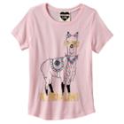 Girls 7-16 No Prob-llama Llama Foil Graphic Tee, Girl's, Size: Medium, Light Pink