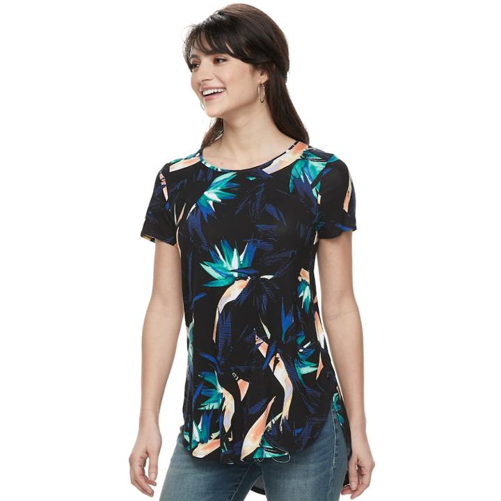 Women's Apt. 9&reg; Essential High-low Tunic, Size: Large, Black
