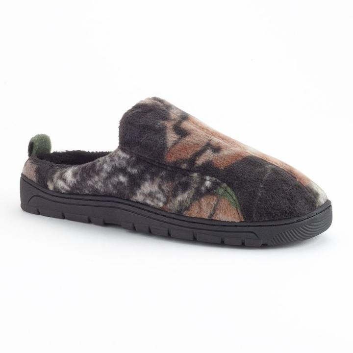 Muk Luks Men's Camouflage Fleece Clog Slippers, Size: Medium, Green