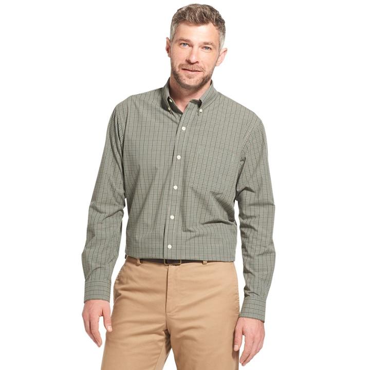 Men's Arrow Hamilton Classic-fit Poplin Button-down Shirt, Size: Xl, Green