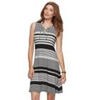 Women's Croft & Barrow&reg; Striped Lace-up Dress, Size: Xxl, Oxford