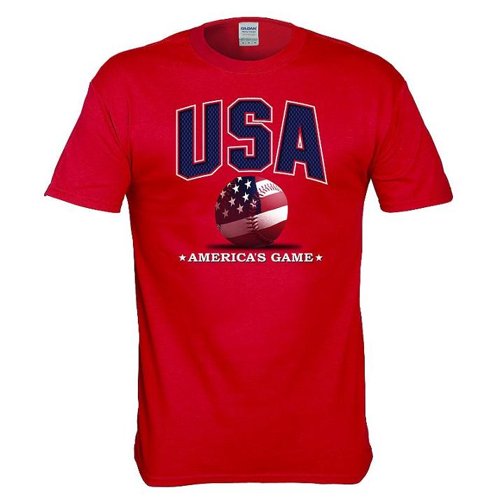 Men's Usa Hardball Tee, Size: Xl, Red