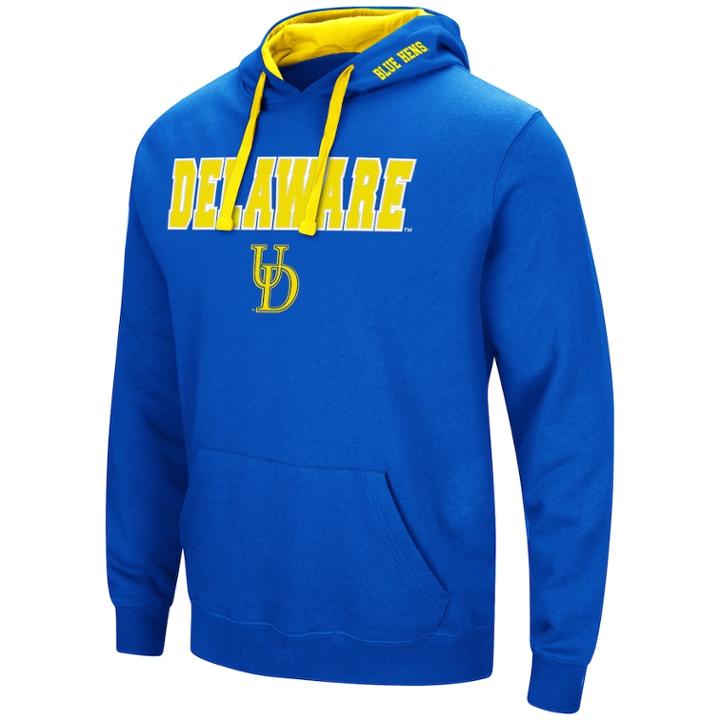 Men's Delaware Blue Hens Pullover Fleece Hoodie, Size: Large, Dark Blue