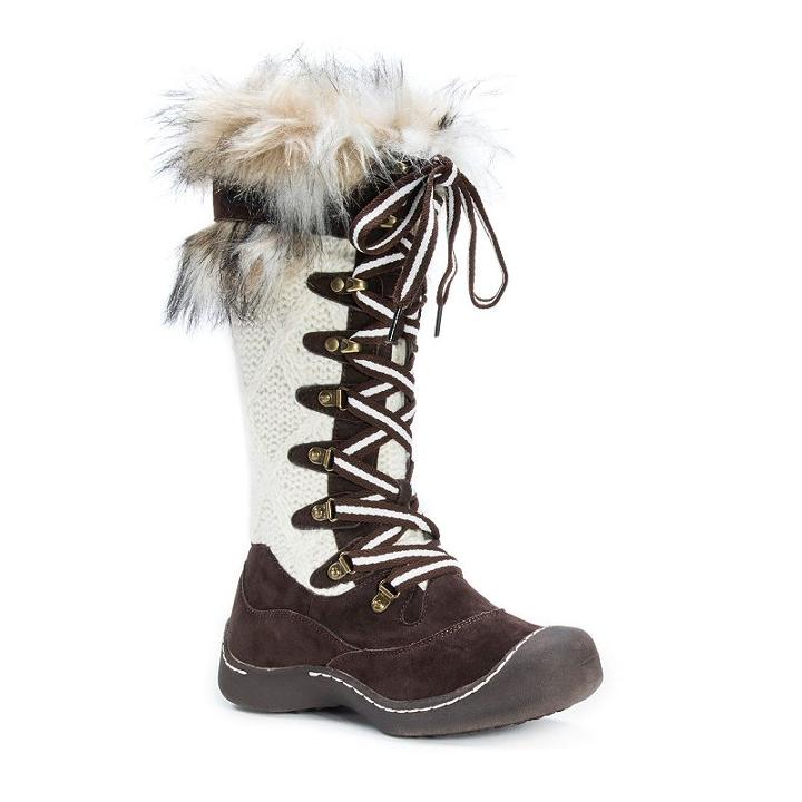 Muk Luks Gwen Knit Women's Waterproof Winter Boots, Girl's, Size: 7, Brown