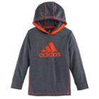 Boys 4-7x Adidas Climalite Hooded Graphic Pullover, Size: 7x, Dark Grey