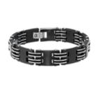 Lynx Two Tone Ion-plated Stainless Steel Bracelet - Men, Size: 8.5, Black