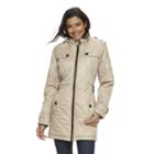 Women's Weathercast Quilted Hooded City Walker Coat, Size: Large, Dark Brown