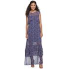 Juniors' Mason & Belle Tiered Floral Maxi Dress, Teens, Size: Small, Blue Other