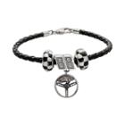 Insignia Collection Nascar Dale Earnhardt Jr. Leather Bracelet And Steering Wheel Charm And Bead Set, Women's, Size: 7.5