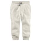 Toddler Boy Carter's Fleece Pull On Ivory Jogger Pants, Size: 4t, Light Grey