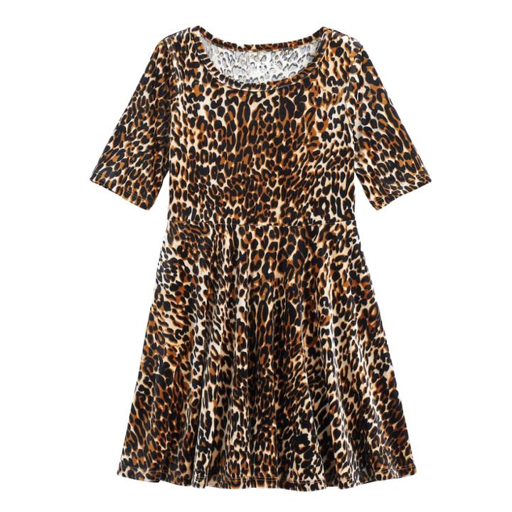 Girls 4-10 Jumping Beans&reg; Velour Skater Dress, Size: 7, Lt Beige