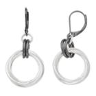 Napier Two Tone Hoop Drop Earrings, Women's, Multicolor