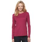 Women's Croft & Barrow&reg; Crewneck Tee, Size: Xl, Pink